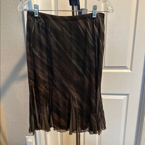 Coldwater Creek Brown Midi Trumpet Skirt. Size 6-8
